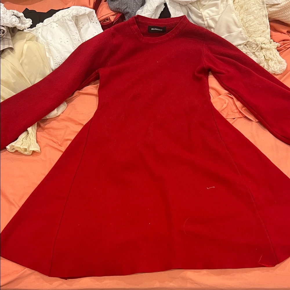 Long Sleeve Red Dress
